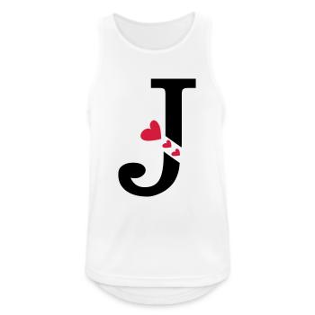 Capital letter J with hearts - Men's Breathable Tank Top - white - Front - Nick (188cm)
