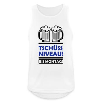 tschüss niveau 2 - Männer Tank Top atmungsaktiv - Weiß - Vorne - Nick (188cm)