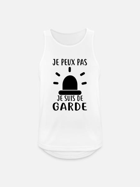 JE SUIS DE GARDE - Débardeur respirant Homme - blanc