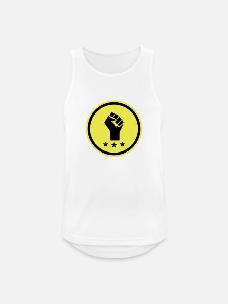 Hand Faust - Männer Tank Top atmungsaktiv - Weiß