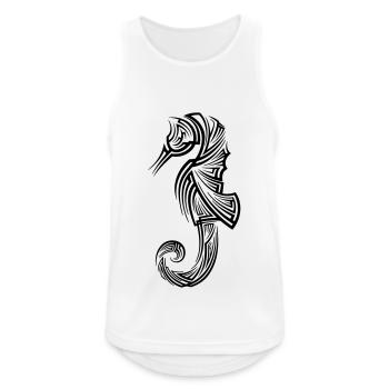 Seahorse Tribal Tattoo - Men's Breathable Tank Top - white - Front - Nick (188cm)