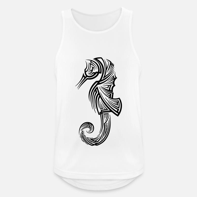 Seepferdchen Tribal Tattoo - Männer Tank Top atmungsaktiv - Weiß