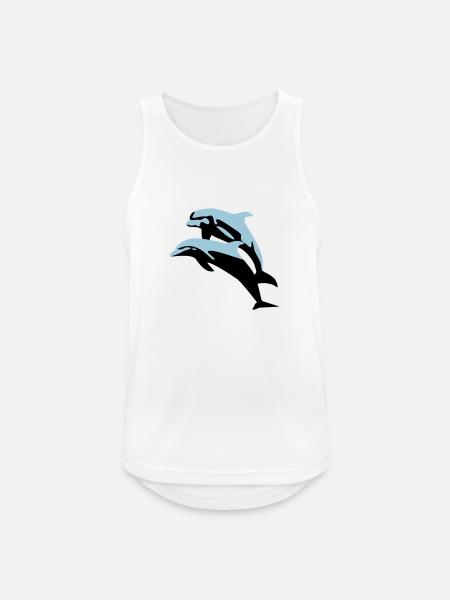 Delfin, Delfine - Dolphin - Männer Tank Top atmungsaktiv - Weiß