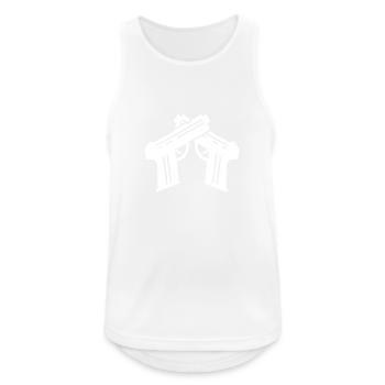 Pistole Symbol - Männer Tank Top atmungsaktiv - Weiß - Vorne - Nick (188cm)