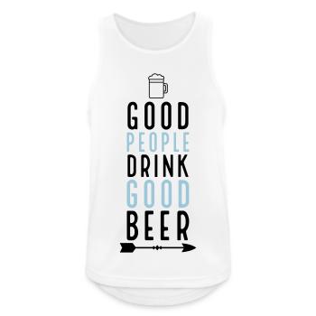 Bier - Männer Tank Top atmungsaktiv - Weiß - Vorne - Nick (188cm)