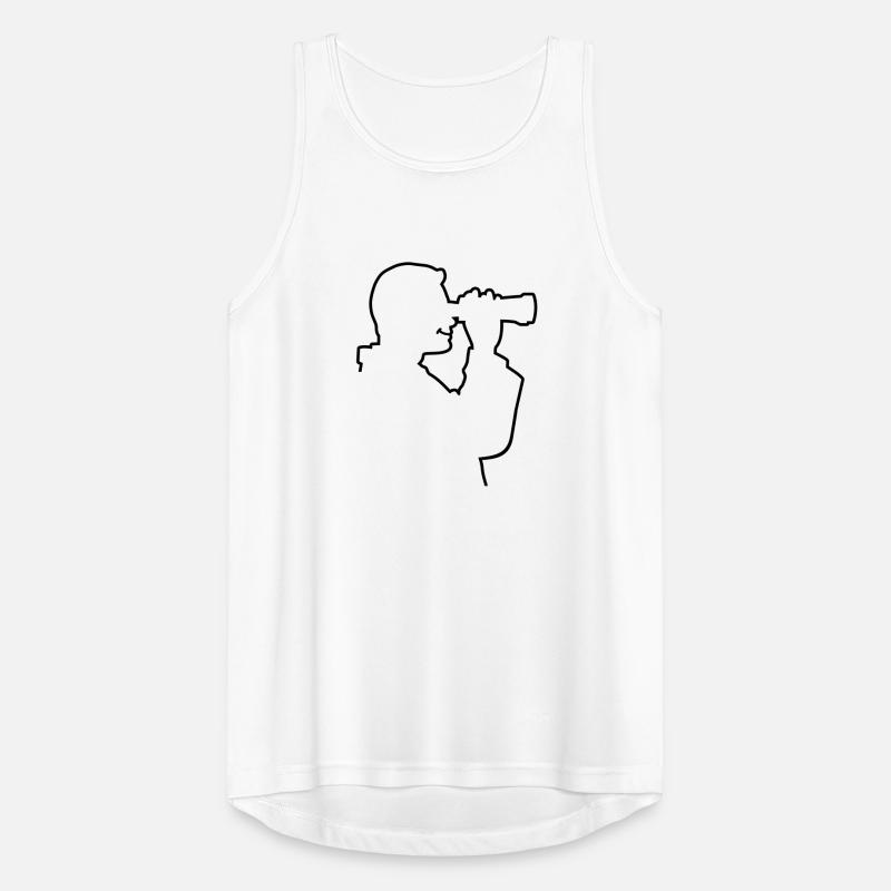 A man looks through his binoculars Men's Breathable Tank Top