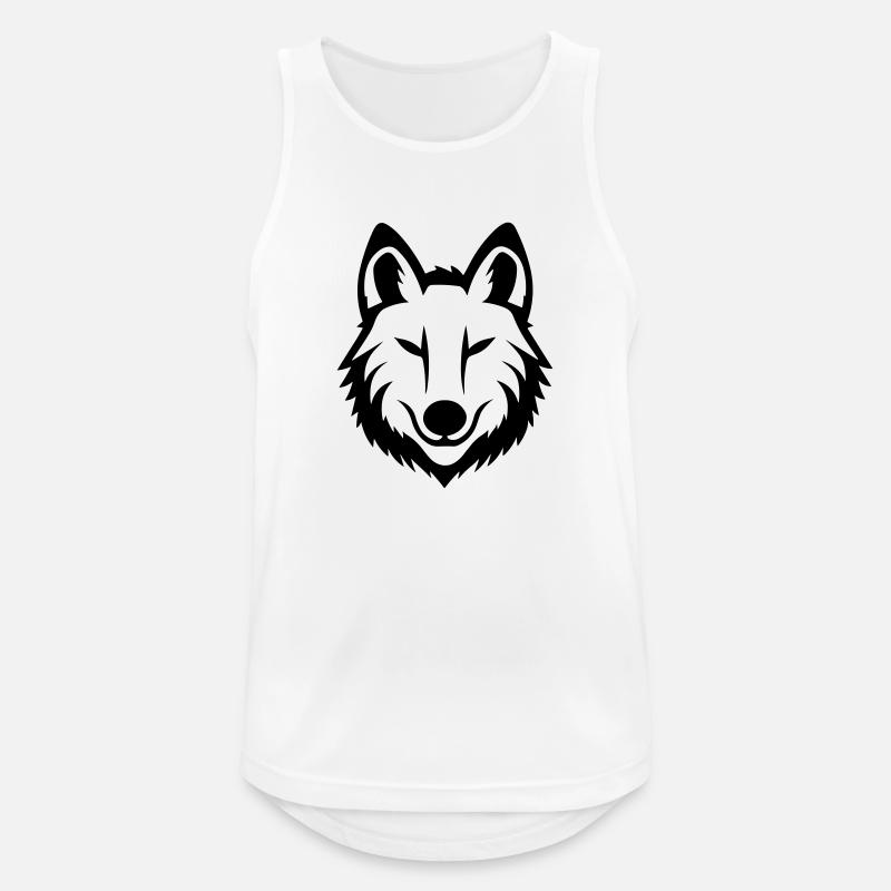 Wolf - Men's Breathable Tank Top - white
