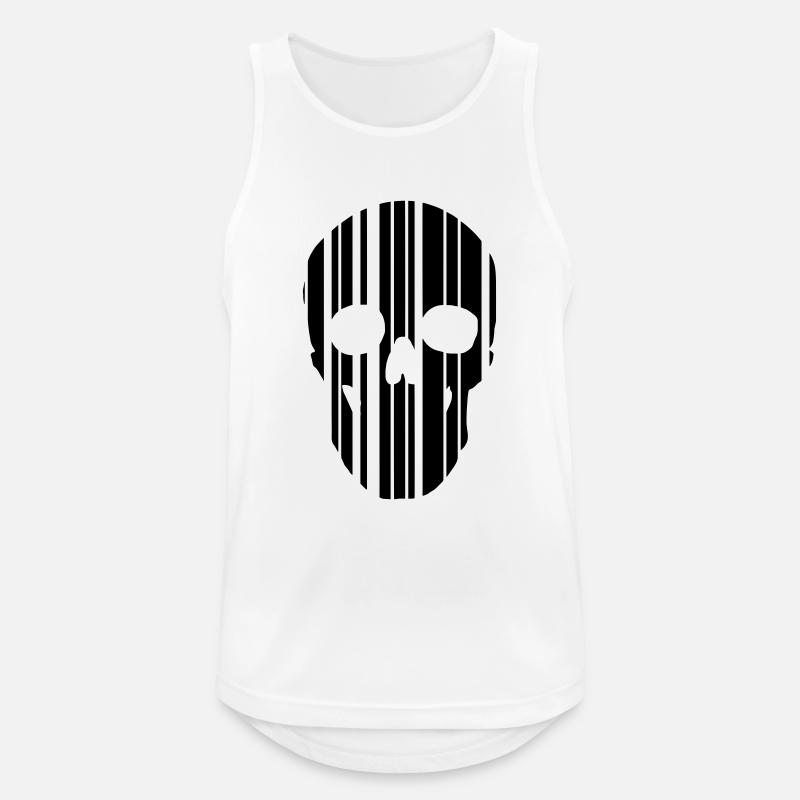 barcode skull - Men's Breathable Tank Top - white