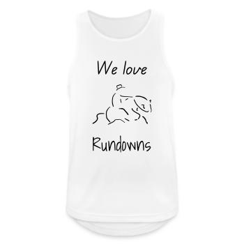 We love Rundowns - Männer Tank Top atmungsaktiv - Weiß - Vorne - Nick (188cm)