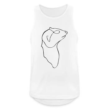 Minimalistisches Erdmännchen - Männer Tank Top atmungsaktiv - Weiß - Vorne - Nick (188cm)