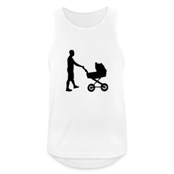 WALKING DAD - Männer Tank Top atmungsaktiv - Weiß - Vorne - Nick (188cm)
