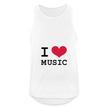 I love music - Men's Breathable Tank Top - white - Front - Nick (188cm)