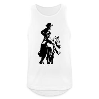 Cow-girl avec le cheval - Débardeur respirant Homme - blanc - Devant - Nick (188cm)
