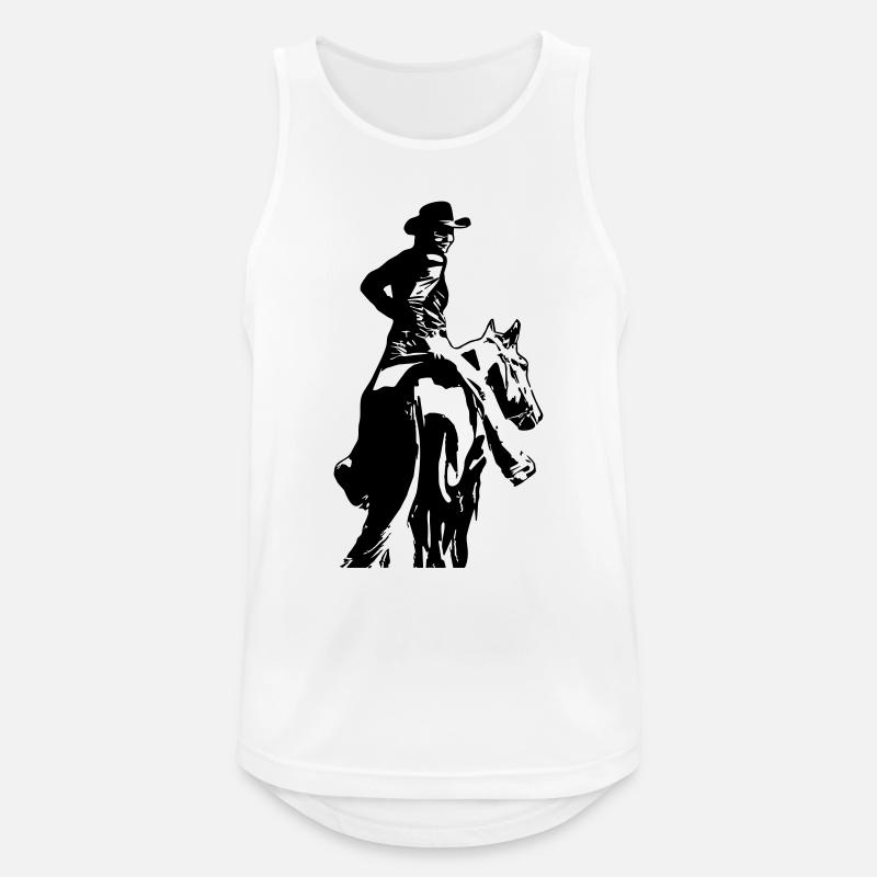 mit Pferd - Männer Tank Top atmungsaktiv - Weiß
