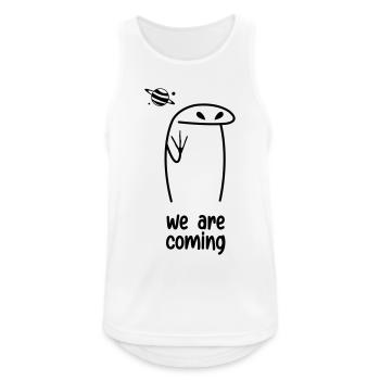 Alien Wir kommen - Männer Tank Top atmungsaktiv - Weiß - Vorne - Nick (188cm)