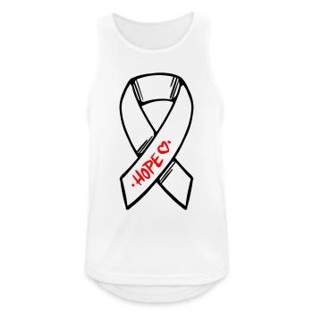 Espoir du cancer en boucle - Débardeur respirant Homme - blanc - Devant - Nick (188cm)