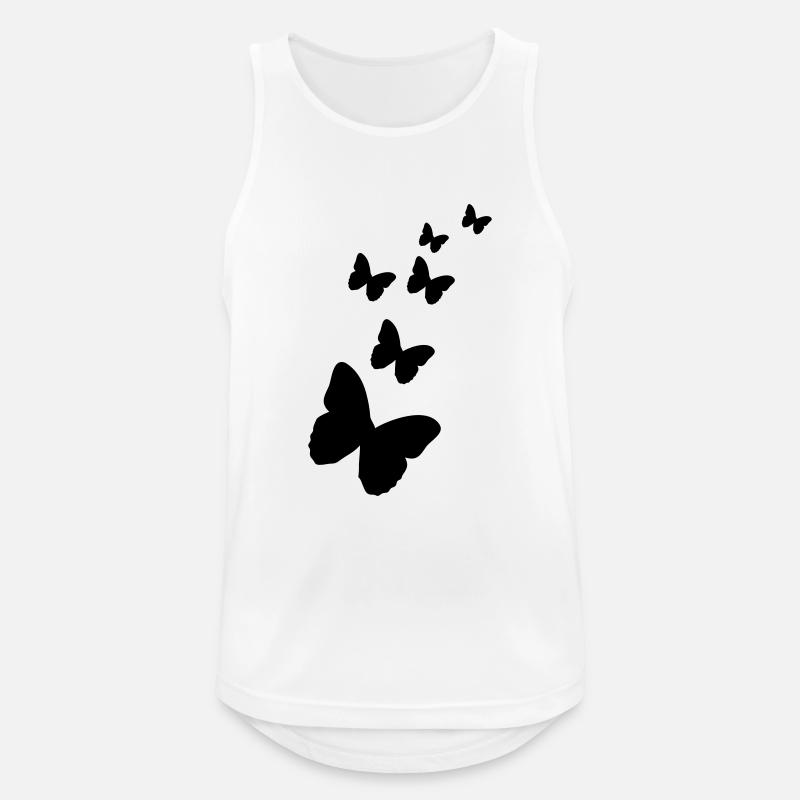 schmetterlinge - Männer Tank Top atmungsaktiv - Weiß
