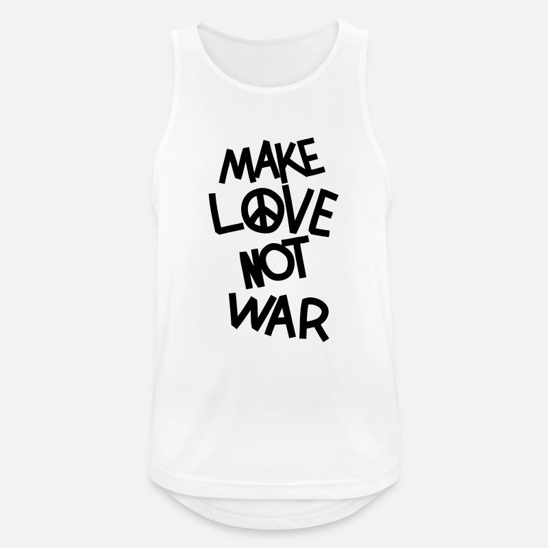 Make love not war - Männer Tank Top atmungsaktiv - Weiß