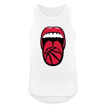 basket tire langue language mouth - Débardeur respirant Homme - blanc - Devant - Nick (188cm)