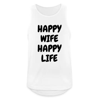 Happy wife happy life - Humor - Funny - Joke - Men's Breathable Tank Top - white - Front - Nick (188cm)