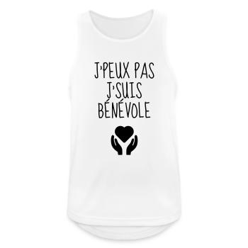 Bénévole / Humanitaire / Solidaire / Aide - Débardeur respirant Homme - blanc - Devant - Nick (188cm)