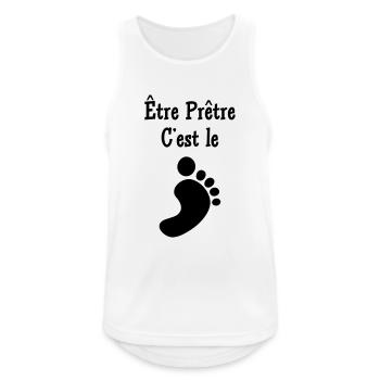 Pfarrer / Priester / Katholisch / Religion - Männer Tank Top atmungsaktiv - Weiß - Vorne - Nick (188cm)