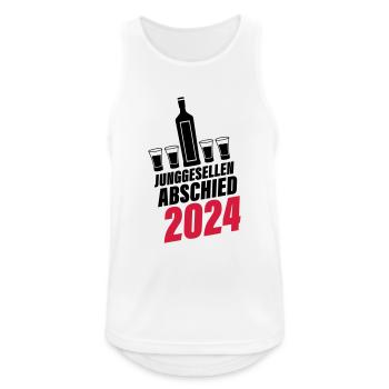 Junggesellen Abschied 2024 - Männer Tank Top atmungsaktiv - Weiß - Vorne - Nick (188cm)