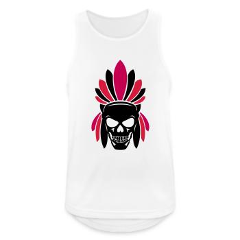 indianer skull - Männer Tank Top atmungsaktiv - Weiß - Vorne - Nick (188cm)