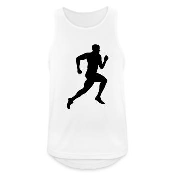 Sprinter, Läufer, Laufen - Running - Männer Tank Top atmungsaktiv - Weiß - Vorne - Nick (188cm)