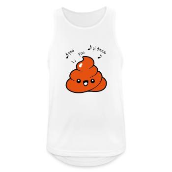 Emoji caca citations - Débardeur respirant Homme - blanc - Devant - Nick (188cm)