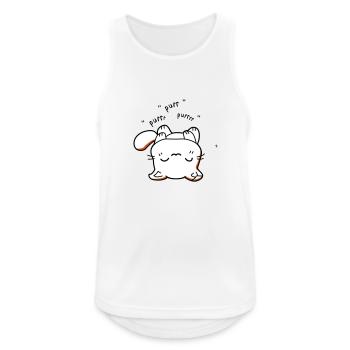 Chaton kawaii ronronne - Débardeur respirant Homme - blanc - Devant - Nick (188cm)