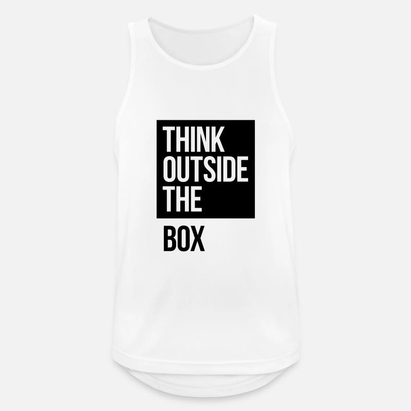 Think Outside The Box - Männer Tank Top atmungsaktiv - Weiß