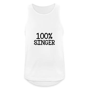 100% Singer - Männer Tank Top atmungsaktiv - Weiß - Vorne - Nick (188cm)