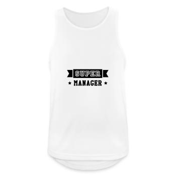 Super Manager - Männer Tank Top atmungsaktiv - Weiß - Vorne - Nick (188cm)