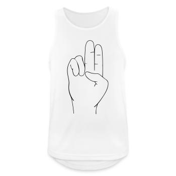 Hand sign - Men's Breathable Tank Top - white - Front - Nick (188cm)