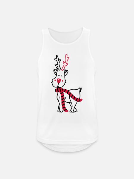 Reindeer with Scarf - Men's Breathable Tank Top - white