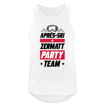 Après-ski Zermatt Party Team - Débardeur respirant Homme - blanc - Devant - Nick (188cm)