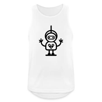 Petit robot - Débardeur respirant Homme - blanc - Devant - Nick (188cm)