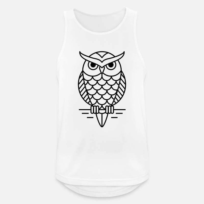 Eule Vogel Geschenk Hipster - Männer Tank Top atmungsaktiv - Weiß