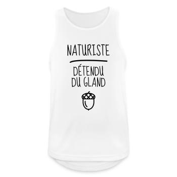 Naturisme / Naturiste / Nudisme / Nudiste - Débardeur respirant Homme - blanc - Devant - Nick (188cm)