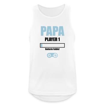 dad player 1 low battery - Men's Breathable Tank Top - white - Front - Nick (188cm)