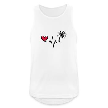 Heartbeat Palm Tree Holiday - Débardeur respirant Homme - blanc - Devant - Nick (188cm)