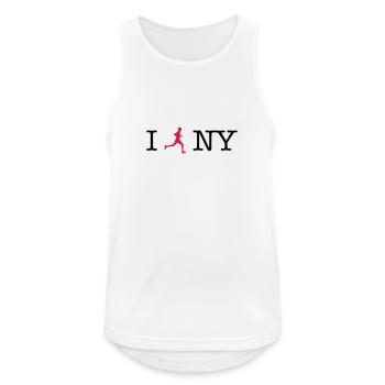I lauf New York 01 - Männer Tank Top atmungsaktiv - Weiß - Vorne - Nick (188cm)
