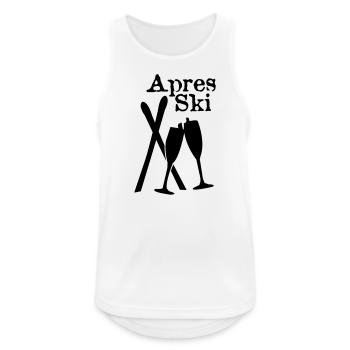Ski, ski, skiing, après ski, freeski, freeskiing - Débardeur respirant Homme - blanc - Devant - Nick (188cm)