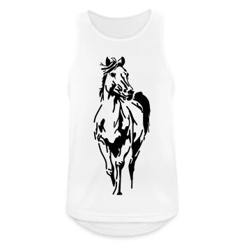 pferd pferdekopf hengst stute fohlen - Männer Tank Top atmungsaktiv - Weiß - Vorne - Nick (188cm)