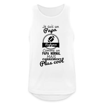 Papa rugbyman - Débardeur respirant Homme - blanc - Devant - Nick (188cm)