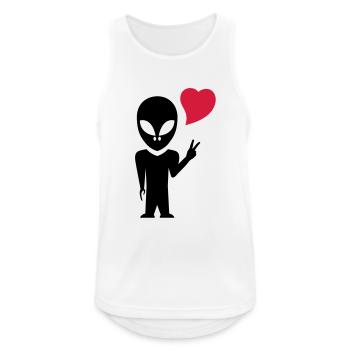 alien_love - Männer Tank Top atmungsaktiv - Weiß - Vorne - Nick (188cm)