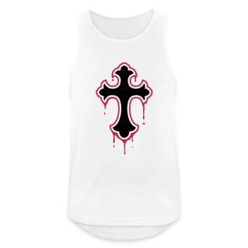 gothic, splatter, cross - Débardeur respirant Homme - blanc - Devant - Nick (188cm)