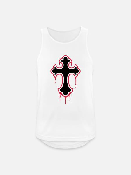 gothic, splatter, cross - Men's Breathable Tank Top - white