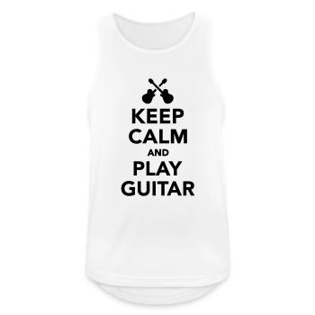 Keep calm and Play guitar - Débardeur respirant Homme - blanc - Devant - Nick (188cm)